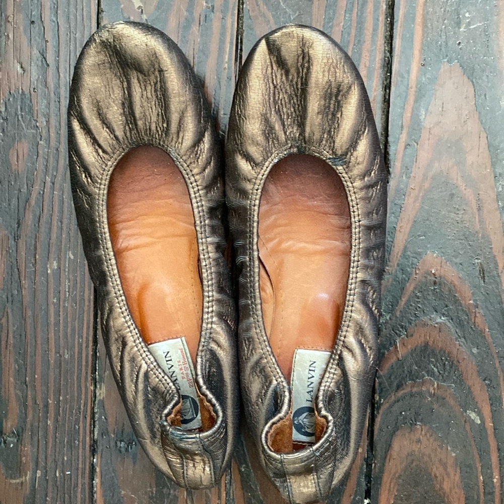 Bronze lanvin ballet flats